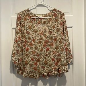 Floral 3/4 Sleeve Blouse